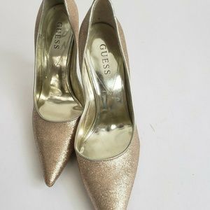 Guess Women’s  Sparkle Gold Pointed Toes Stiletto